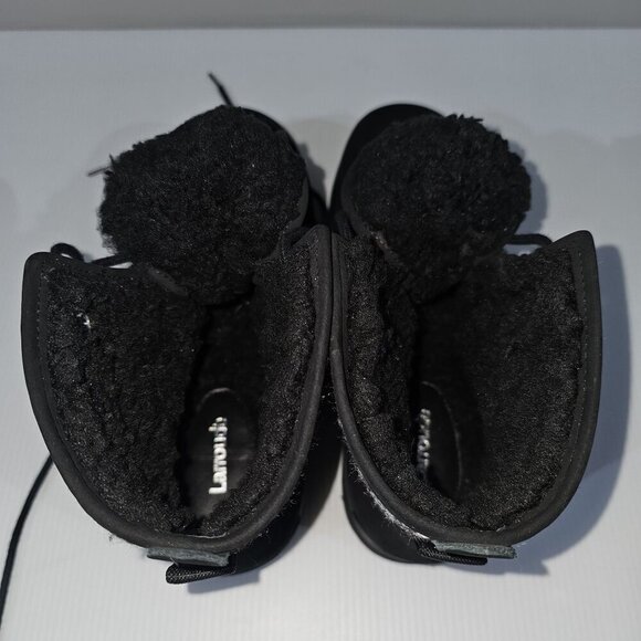 NEW Larroude Vail Ankle Bootie Womens 9 Black White Tweed Leather Cozy Winter - Picture 8 of 12